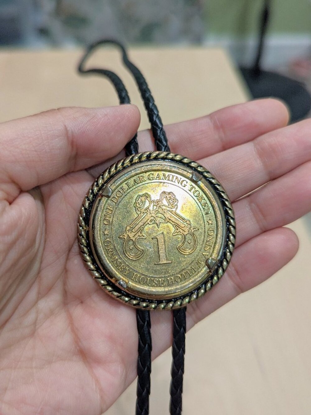 Vintage Ormsby House Casino Carson City Nevada $1 Token Bolo Tie